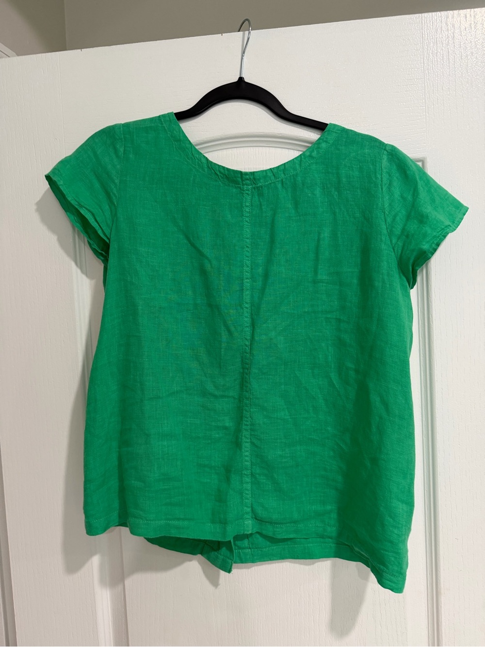 C&C California Bright Green Short-Sleeve Linen Top